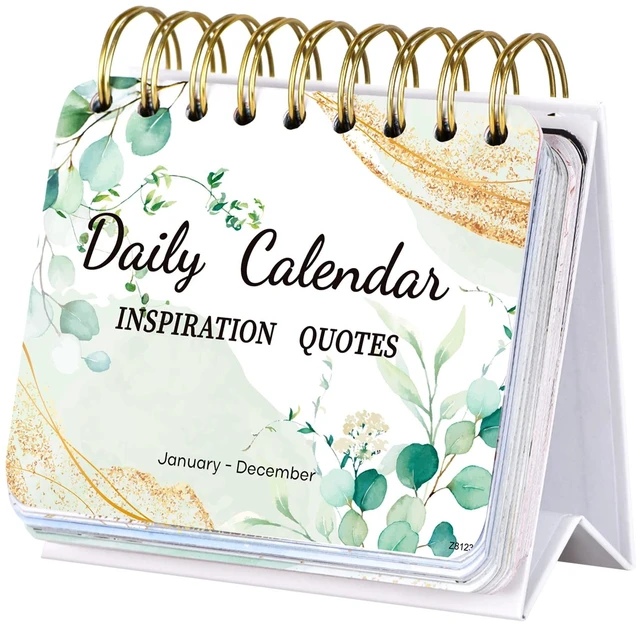 Main image of Motivational Calendar - Daily Flip Calendar with Inspirational Quotes | 4.8"x5.5", Undated Standing Flip Calendar for Desk, Perpetual Calendar, Inspirational Present for Women, Positive Daily