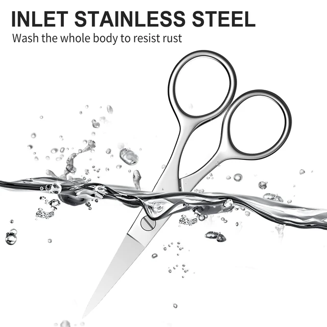 Alt view image 5 of 7 - Nose Hair Scissors Eyebrow Scissors Sharp Tip Professional Grooming Scissors Stainless Steel Small Trimming Scissors for Eyelashes Mustache Facial Hair Sewing Embroidery