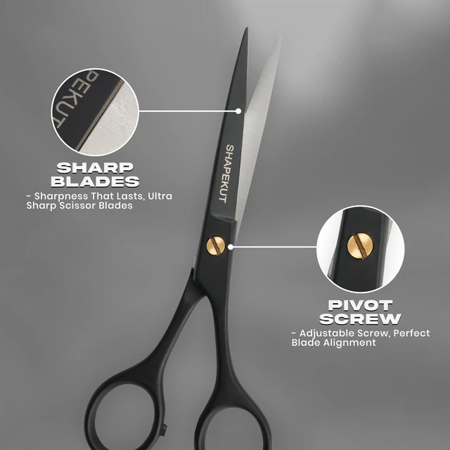 Alt view image 5 of 7 - Hair Cutting Scissors 6.5 Inch, Professional Hair Shears, Haircut Scissors for Barber Salon High Carbon Stainless Steel Blades - Ergonomic for Men, Women & All Ages (Black, 6.5 inches)