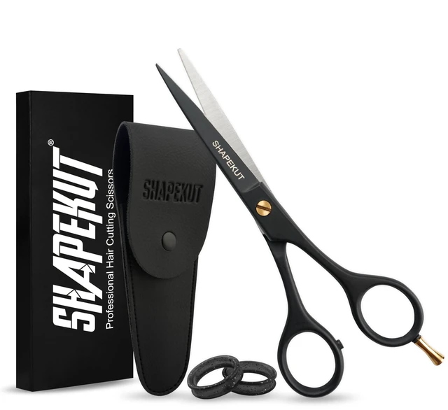 Main image of Hair Cutting Scissors 6.5 Inch, Professional Hair Shears, Haircut Scissors for Barber Salon High Carbon Stainless Steel Blades - Ergonomic for Men, Women & All Ages (Black, 6.5 inches)