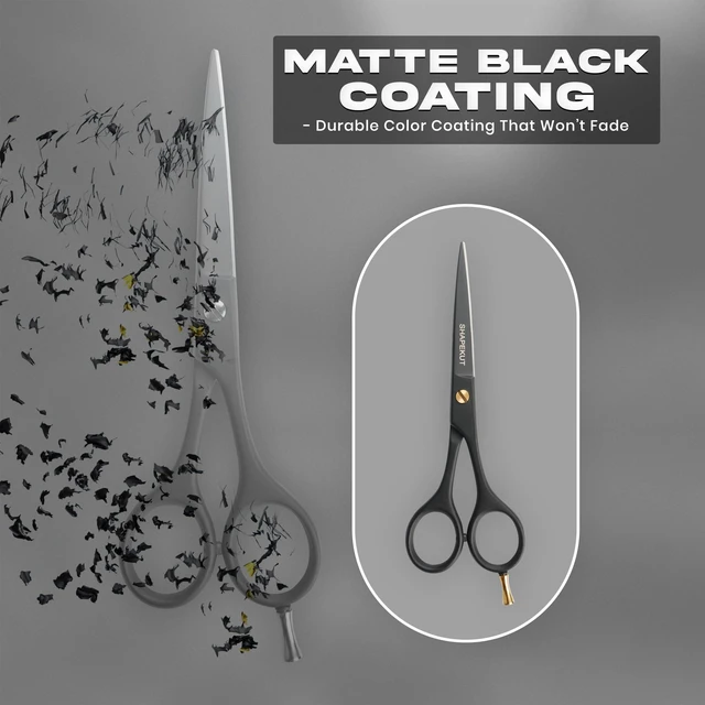Alt view image 6 of 7 - Hair Cutting Scissors 6.5 Inch, Professional Hair Shears, Haircut Scissors for Barber Salon High Carbon Stainless Steel Blades - Ergonomic for Men, Women & All Ages (Black, 6.5 inches)
