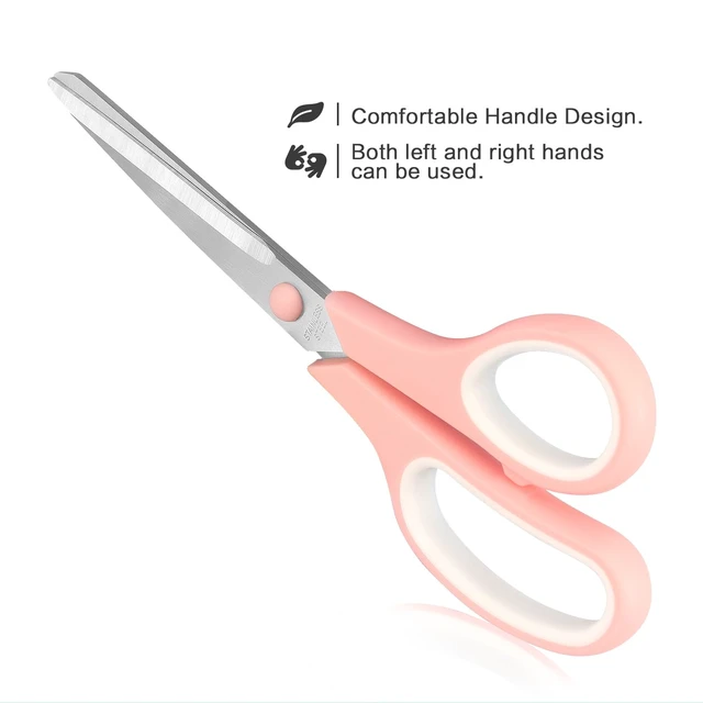 Alt view image 4 of 7 - 8.5" Pastel Scissors 3-Pack, Ultra Sharp Stainless Steel | Scissors for Office Home School, Soft Comfort-Grip Right/Left Hand