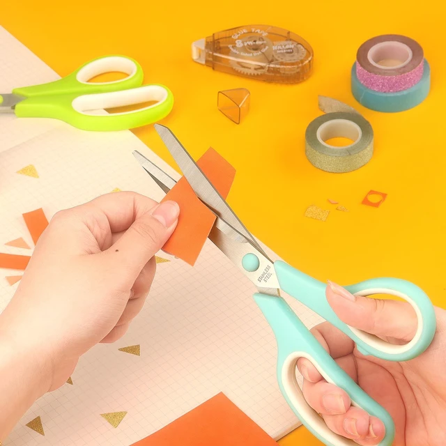 Alt view image 6 of 7 - 8.5" Pastel Scissors 3-Pack, Ultra Sharp Stainless Steel | Scissors for Office Home School, Soft Comfort-Grip Right/Left Hand