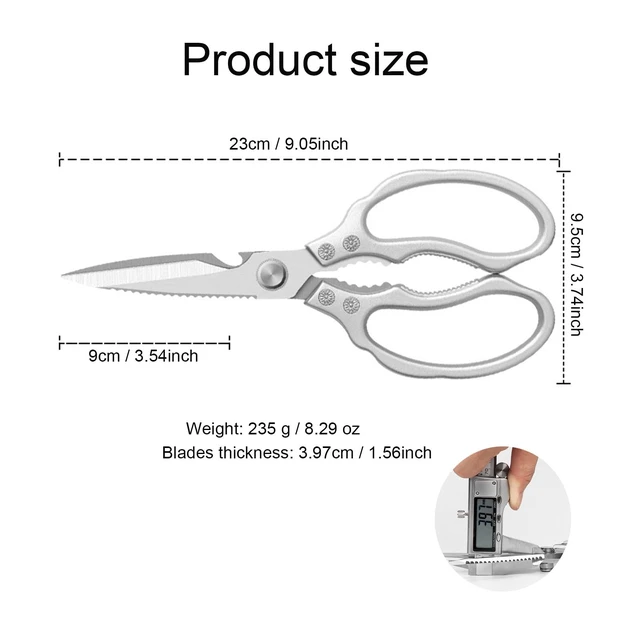 Alt view image 2 of 6 - Kitchen Scissors Heavy Duty Stainless Steel Kitchen Shears Sharp Food Cooking Dishwasher Safe Scissors for Meat Chicken Poultry Fish Meat Herbs