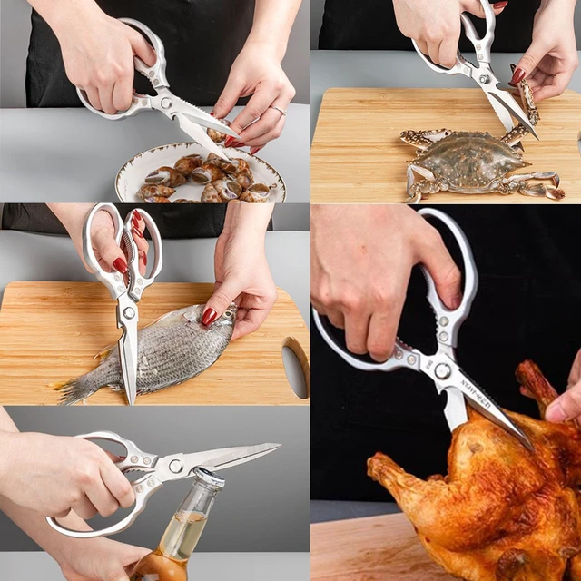 Alt view image 4 of 6 - Kitchen Scissors Heavy Duty Stainless Steel Kitchen Shears Sharp Food Cooking Dishwasher Safe Scissors for Meat Chicken Poultry Fish Meat Herbs