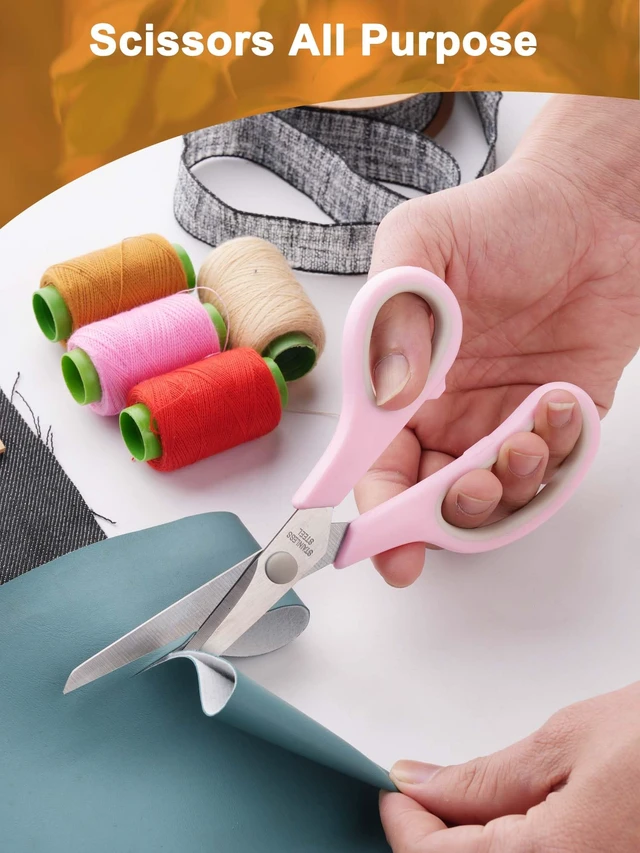 Alt view image 5 of 7 - Craft Scissors Set of 4, Sharp Stainless Stee Blades, Comfort Grip, Scissors All purpose for Office School Home Fabric Sewing DIY Art Craft Cutting, 8.5''/7.5''/6.7''/5.5'', Pink