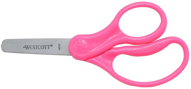 Main image of 15967 Right- and Left-Handed Scissors, Classic Kids' Scissors, Back to School, Classroom Supplies, Ages 4-8, 5-Inch Blunt Tip, Neon Pink