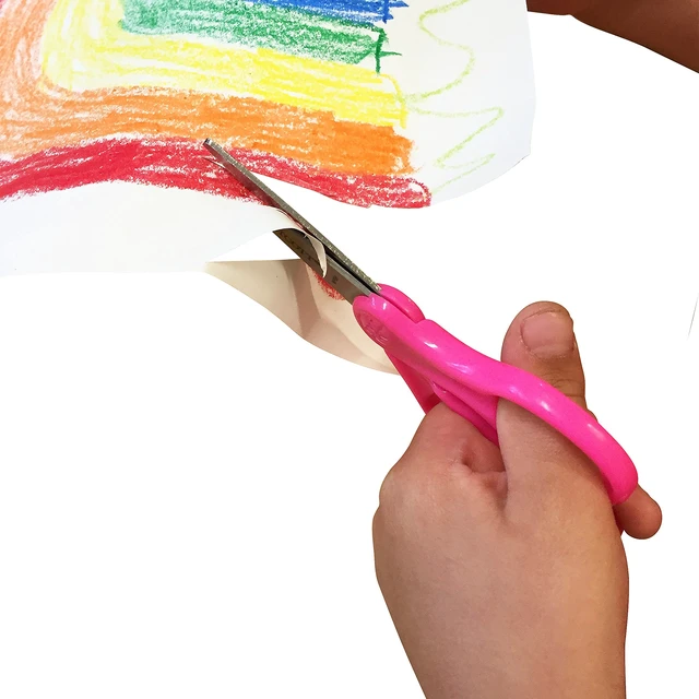 Alt view image 3 of 3 - 15967 Right- and Left-Handed Scissors, Classic Kids' Scissors, Back to School, Classroom Supplies, Ages 4-8, 5-Inch Blunt Tip, Neon Pink