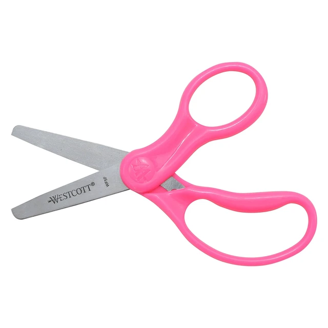 Alt view image 2 of 3 - 15967 Right- and Left-Handed Scissors, Classic Kids' Scissors, Back to School, Classroom Supplies, Ages 4-8, 5-Inch Blunt Tip, Neon Pink