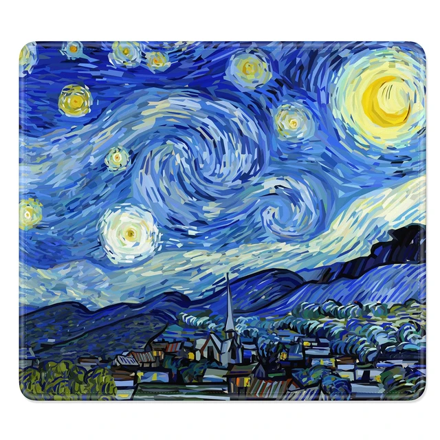 Main image of Mouse Pad, Minimalism Marble Style Computer Pad, Anti-Slip Rubber Mouse Mat with Stitched Edges for Gaming, Office, Laptop, PC, Women, 9" x 8" Thick 3 mm, Starry Night