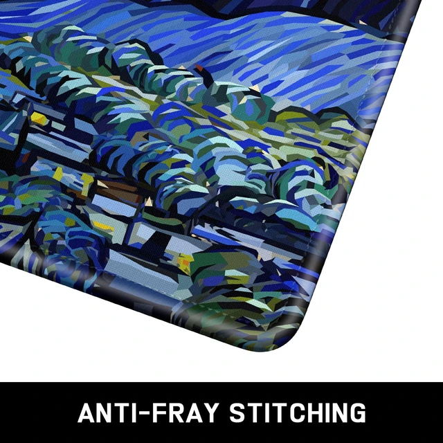 Alt view image 4 of 6 - Mouse Pad, Minimalism Marble Style Computer Pad, Anti-Slip Rubber Mouse Mat with Stitched Edges for Gaming, Office, Laptop, PC, Women, 9" x 8" Thick 3 mm, Starry Night