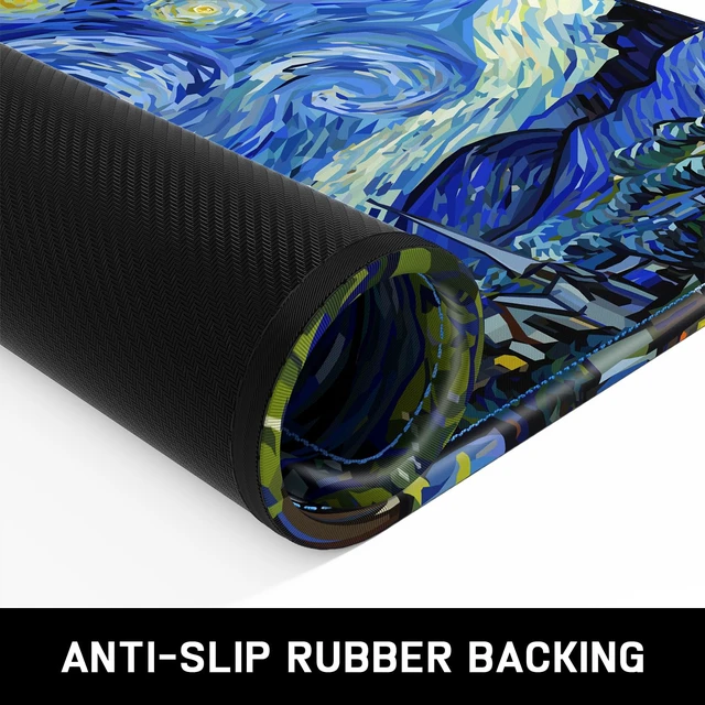 Alt view image 3 of 6 - Mouse Pad, Minimalism Marble Style Computer Pad, Anti-Slip Rubber Mouse Mat with Stitched Edges for Gaming, Office, Laptop, PC, Women, 9" x 8" Thick 3 mm, Starry Night
