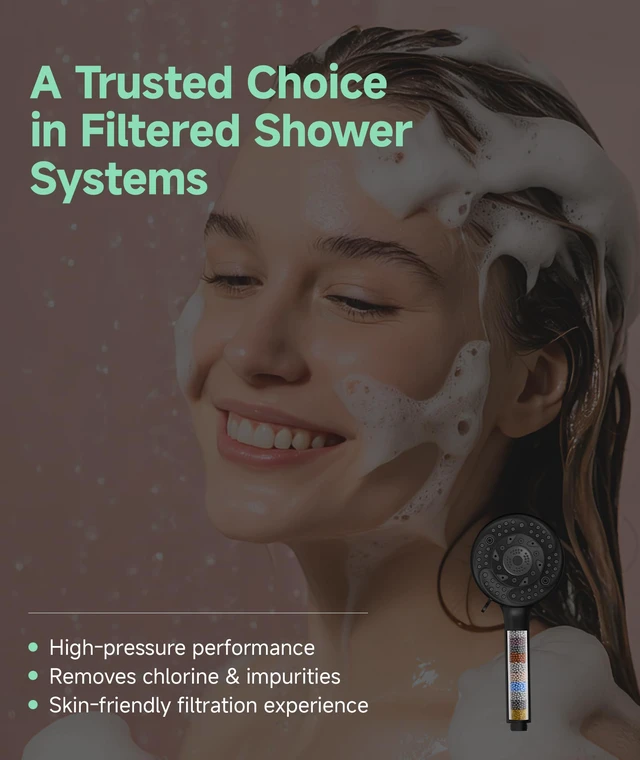 Alt view image 2 of 6 - Filtered Shower Head with Handheld,9-Spray Setting High Pressure Detachable Shower Head with 4 Filters for Hard Water - Filter Chlorine, Improve Skin and Hair Texture(4 Filters, Chrome)