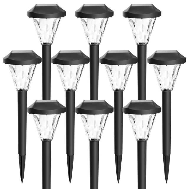Alt view image 7 of 7 - 10 Pack Solar Lights Outdoor Waterproof, Solar Garden Lights Outdoor Solar Lights for Yard, Yard Decorations Outdoor for Pathway, Patio, Garden, Driveway, Lawn, and Landscape(Cold White)