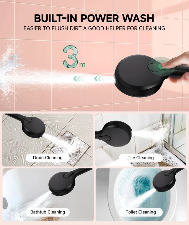 Alt view image 4 of 6 - Filtered Shower Head with Handheld,9-Spray Setting High Pressure Detachable Shower Head with 4 Filters for Hard Water - Filter Chlorine, Improve Skin and Hair Texture(4 Filters, Chrome)