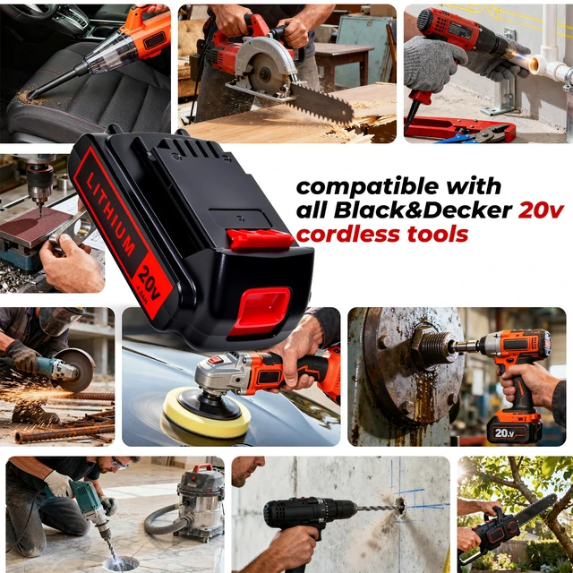 Alt view image 4 of 7 - 20V 4.0Ah Battery for Black and Decker Lithium-Max Tools 2-Pack High-Capacity Replacement Lithium-Ion Battery, Compatible with LBXR20 LBXR2020 LBX20 LBXR2520 LB2X4020 LB2XR20