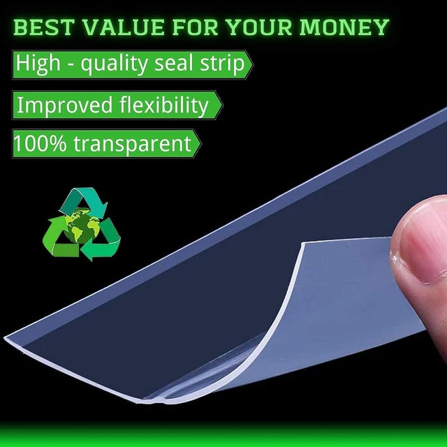 Alt view image 3 of 7 - Weather Stripping Door Seal 100% Silicone, 33ft Strong Adhesive, Flexible Sealing for Gaps & Drafts, Perfect for Energy Efficiency and Weatherproofing