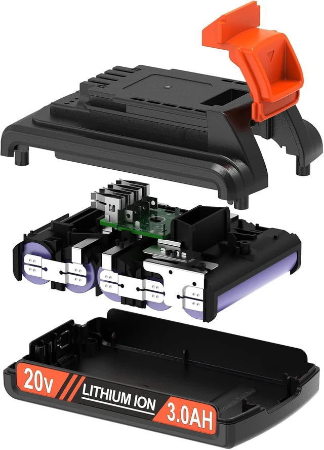 Alt view image 3 of 7 - 2 Packs Extended Capacity 3.0Ah 20v Battery Replacement for Black and Decker 20 Volt Max Lithium Battery LBXR20, Compatible with Black and Decker 20v Cordless Power Tools and Charger