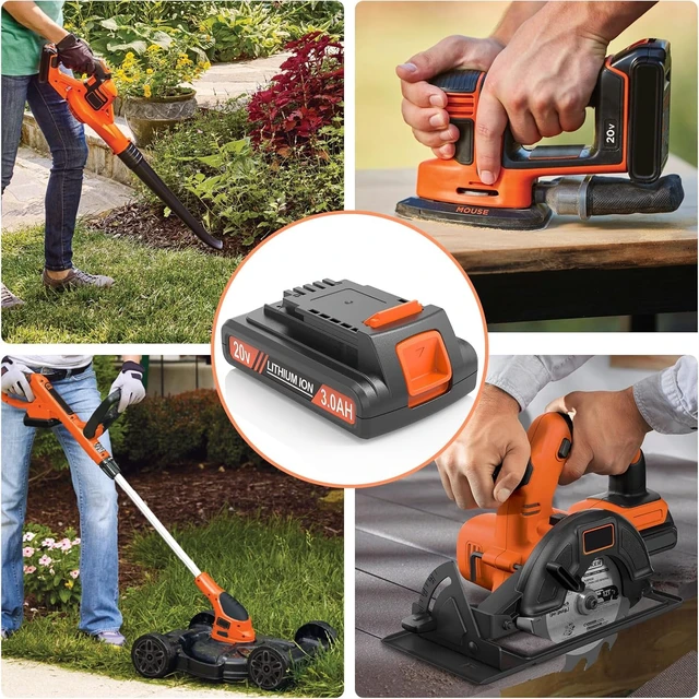 Alt view image 5 of 7 - 2 Packs Extended Capacity 3.0Ah 20v Battery Replacement for Black and Decker 20 Volt Max Lithium Battery LBXR20, Compatible with Black and Decker 20v Cordless Power Tools and Charger