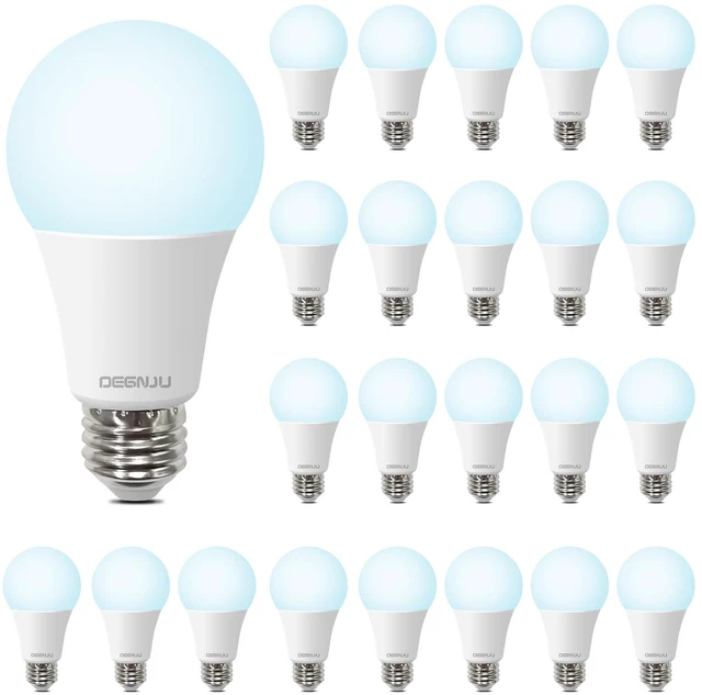 Main image of Light Bulbs, 100 Watt Equivalent LED Bulbs A19, 5000K Daylight Light Bulbs, E26 Standard Base, 1500 Lumens, Non-Dimmable, 13W Bright White LED Bulb for Bedroom Home Office, 24 Pack