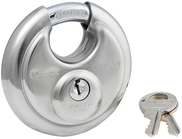 Main image of 2-Pack Round Steel Padlocks with Shielded Shackle - 2 3/4in.W, Model Number 40T