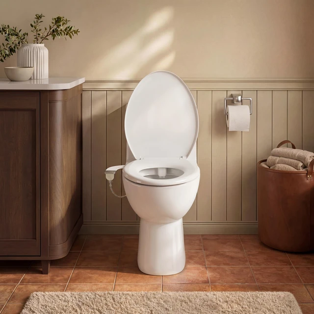 Alt view image 2 of 7 - Bidet Attachment for Toilet SS-250 SimpleSpa Fresh Water Spray with Adjustable Water Pressure Side Arm Control, Slim Bidet Sprayer, Silver Knob (Dual Nozzle)