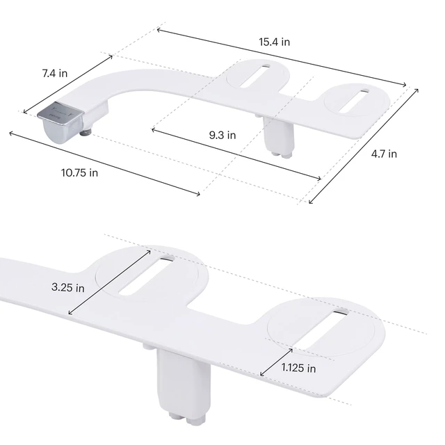 Alt view image 4 of 7 - Bidet Attachment for Toilet SS-250 SimpleSpa Fresh Water Spray with Adjustable Water Pressure Side Arm Control, Slim Bidet Sprayer, Silver Knob (Dual Nozzle)