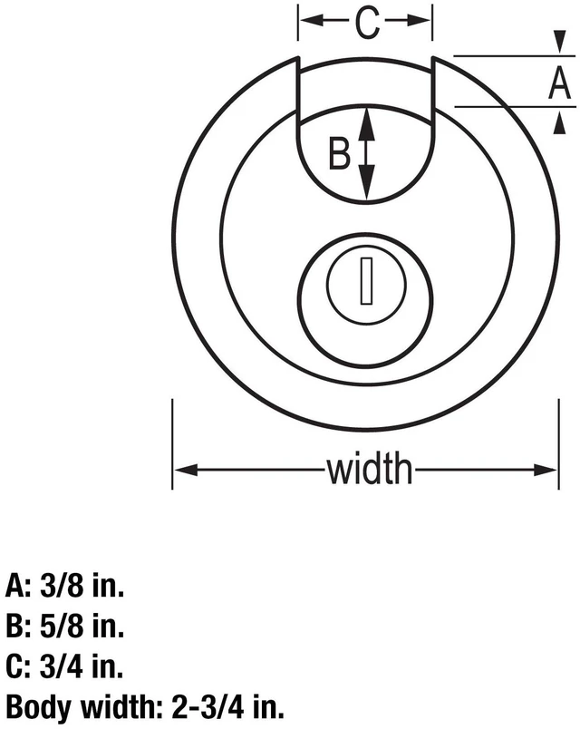 Alt view image 3 of 3 - 2-Pack Round Steel Padlocks with Shielded Shackle - 2 3/4in.W, Model Number 40T