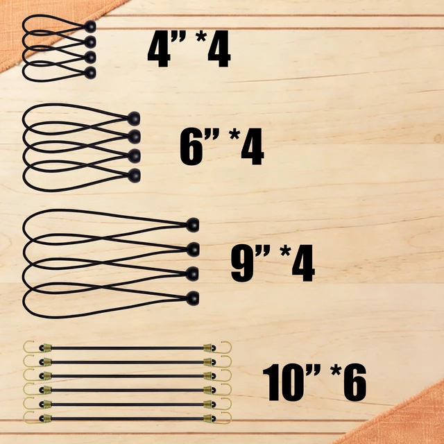 Alt view image 3 of 5 - Bungee Cords with Hooks, Heavy Duty Assorted Set, 32PCS 18", 24", 32", 40" Bungee Cords, Mini & Ball Bungees for Tarp, Tent, Truck, Outdoor. UV Resistant