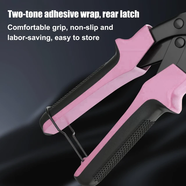 Alt view image 4 of 7 - Leather Hole Puncher, Revolving Punch Plier, 6 Size Adjustment, Pink Double-lever Design, More Labor-saving, Ergonomic & Locking Handles, 3 Extra Punch Plates Included, for Belts, Leather