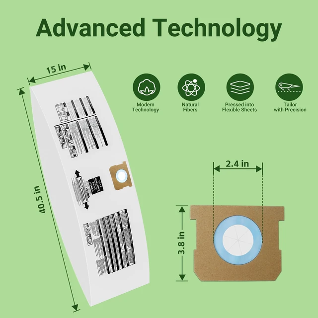 Alt view image 5 of 7 - 10-14 Gallon Vacuum Bag Replacement for 90662 Shop Vac Bags 5 Pack Vacuum Filter Bags Replacement for Type F 90662 9066200 9066233 and Type I 90672 9067200 9067233