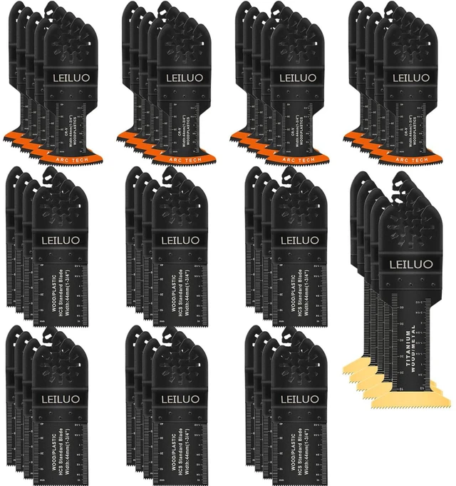 Main image of 50Pcs Arc Edge Oscillating Tool Blades, Multitool Saw Blade Set Bag Arc Edge & Titanium Extra Long, Wood Metal Nails Cutting, Multi Tool Accessories, Fits DeWalt, Makita, Milwaukee & More