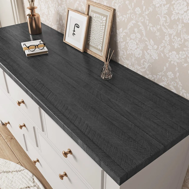 Alt view image 3 of 7 - Wood Peel and Stick Countertops Waterproof Wood Contact Paper for Cabinets 394"x12" Self Adhesive Countertop Vinyl Wrap Removable Wooden Grain Wallpaper for Kitchen Tables Drawers Walls