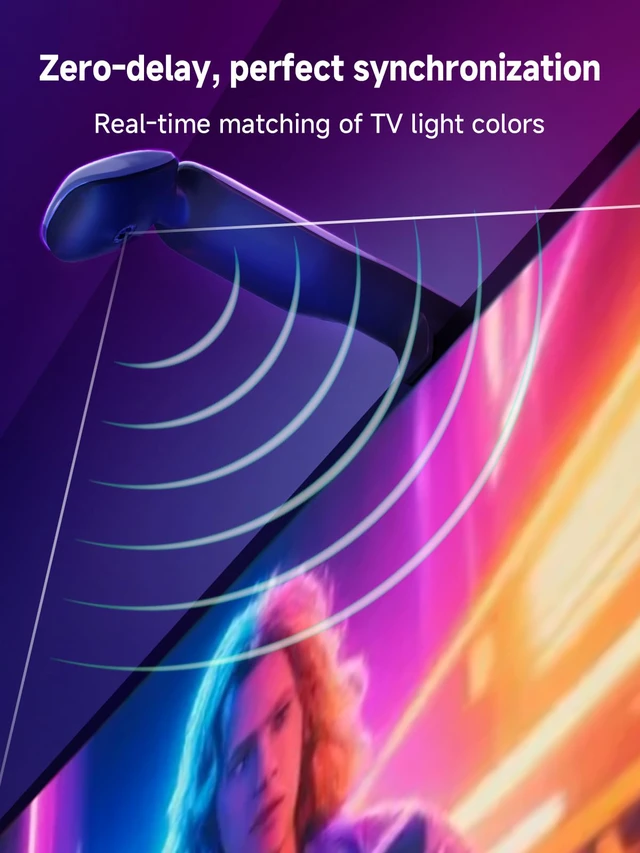 Alt view image 3 of 7 - LED TV Llights with Camera, 13.7FT TV Led Backlights that Change with for 45-65 in TV, Music Sync LED Strip Light with Smart App Control - RGB Color Changing Light Strip for Bedroom