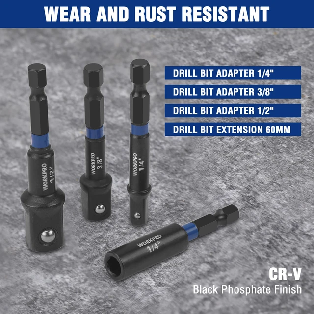 Alt view image 5 of 7 - 39 PCS Magnetic Nut Driver Set, Impact Driver Bit 1/4" Hex Shank SAE & Metric Cr-V Steel Power Nut Drivers with Impact Socket Adapters, Screwdriver Bits, Bit Holder, Sturdy Tool Box