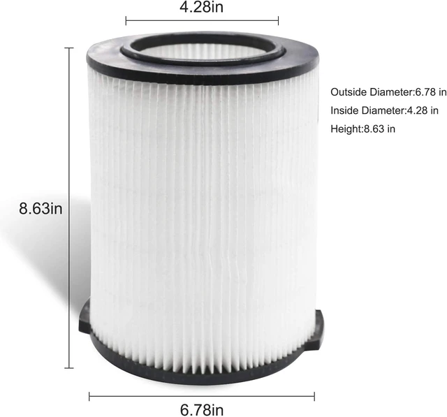 Alt view image 2 of 7 - VF4000 Replacement Filters for Ridgid Shop Vac 72947 Wet/Dry Vacs 2-Pack VF4000 Standard Filter for Ridgid 5-20 Gallon Vacuum, for Husky 6-9 Gallon Vacs with 4-Pack Foam Sleeves