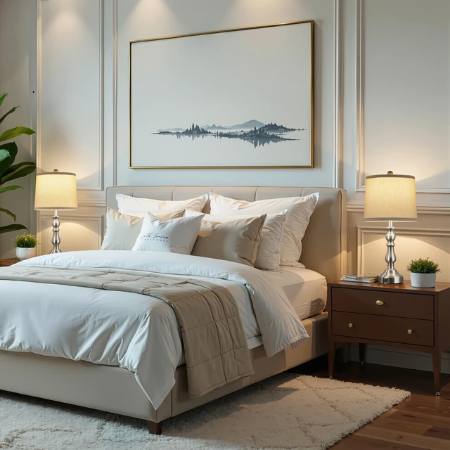 Alt view image 4 of 7 - 23'' Table Lamps Set of 2, Silver Lamps for Bedroom, USB C+A Ports Bedside Lamps with 3 Color Temperatures, Knob Switch, Lamps for Living Room, Office, Night Stands, End Table, Bulbs Included