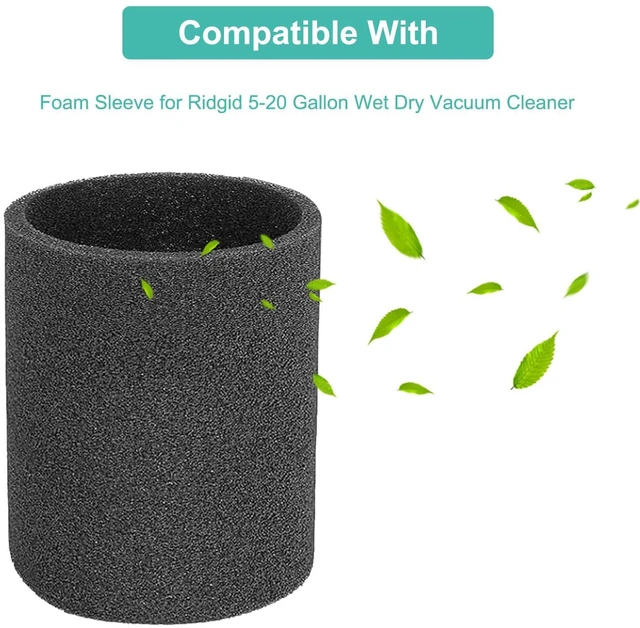 Alt view image 3 of 7 - VF5000 Replacement Filter Fits for Ridgid Shop Vac 6-20 Gallon Vacs 3 Layer Vacuum Filter for Ridgid Shop Vac Wet Dry Vacuums, Fits for Husky 6-9 Gallon & Craftsman Vacs with Foam Sleeves