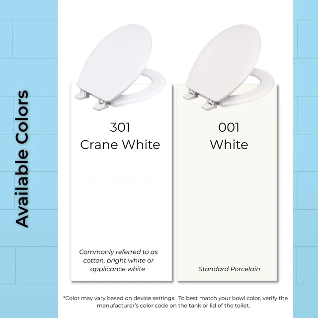 Alt view image 5 of 7 - Elongated Toilet Seat, Slow Close, Wood Core/Plastic Finish, White Heavy-Duty Wood Core with Plastic Scratch-Resistant Finish, Chrome Hinge, Made in the USA, 900SC-001