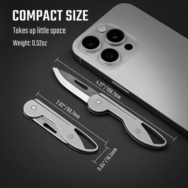 Alt view image 6 of 7 - KK05M Titanium Mini Pocket Knife, 1.73-Inch Blade, Gray Lightweight EDC gear for everyday carry, camping, hiking, fishing and other outdoor activities