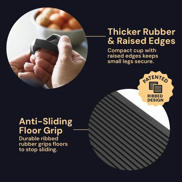Alt view image 7 of 7 - Square Caster Cups - 3x3 in Black, 4 Pack Rubber furniture sliders & feet - noise-dampening - Use for furniture on hardwood, floor protection
