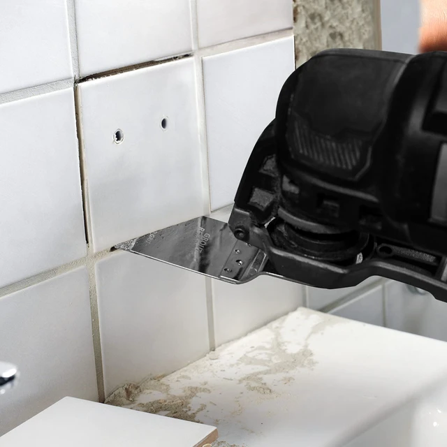 Alt view image 7 of 7 - Diamond Oscillating Saw Blades Set for Grout, Mortar, 4-Pack Precise Flush Cuts, Segmented Swing Design, Flat Side for Corners, Up to 5x Life, Remove Grout, Mortar and Plaster