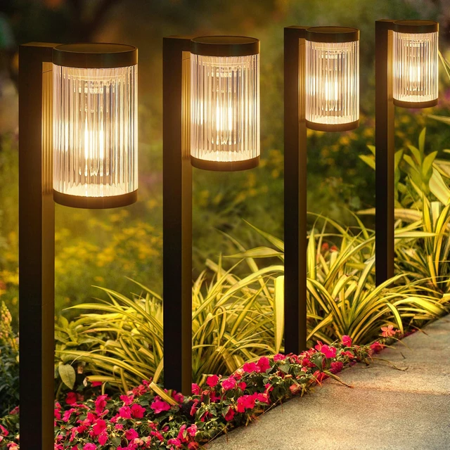 Main image of Solar Pathway Lights Outdoor, 4 Pack Upgraded Outdoor Solar Lights for Outside Super Bright Up to 15Hrs, IP65 Waterproof Solar Garden Lights for Yard Path Walkway Decor Landscape Lighting