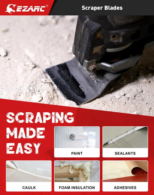 Alt view image 4 of 7 - 7PCS Oscillating Saw Blades, Titanium Multitool Blades for Wood Metal, Multitool Blades Kits with Arc Edge Japanese Teeth Fit Dewalt Milwaukee Bosch