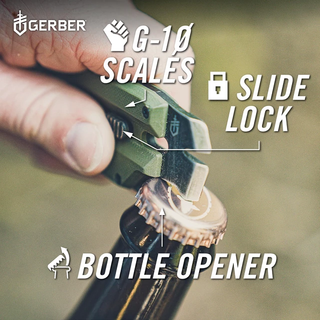 Alt view image 6 of 7 - Prybrid EDC Pocket Knife Multitool 8-in-1 Box Cutter, Green G10 Retractable box cutter blade, pry bar, G10 handle, pocket clip, everyday carry, compact multitool, durable EDC knife