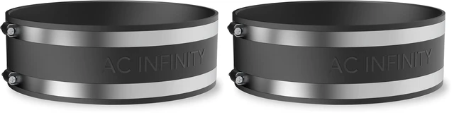 Main image of Noise Reduction Clamp 8-Inch, Duct Coupler with Stainless Steel Clamps, Flexible Rubber Coupling for Inline Fans and Carbon Filters in Growing and HVAC (Pack of 2)