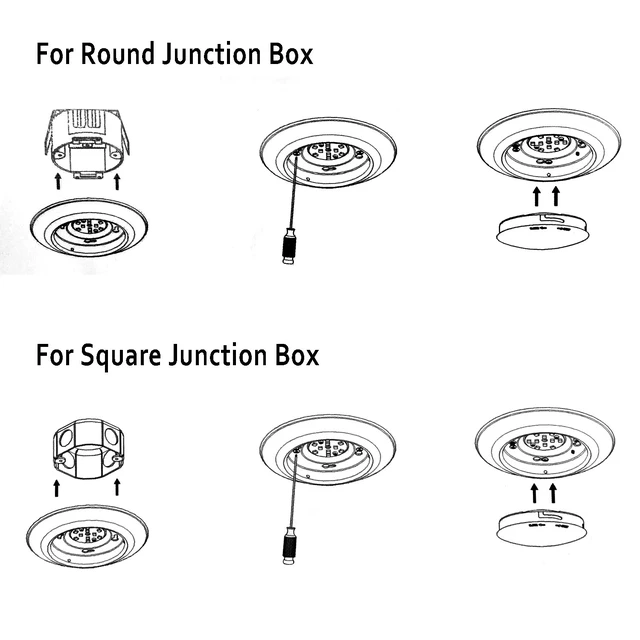 Alt view image 4 of 7 - 8 Pack 6 Inch LED Low Profile Recessed & Surface Mount Disk Light, Round, 15W, 900 Lumens, 4000K Cool White, CRI80, Driverless Design, Dimmable, ETL Listed, White