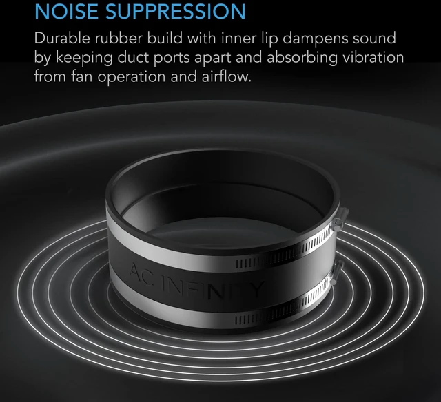 Alt view image 4 of 6 - Noise Reduction Clamp 6-Inch, Duct Coupler with Stainless Steel Clamps, Flexible Rubber Coupling for Inline Fans and Carbon Filters in Growing and HVAC (Pack of 2)