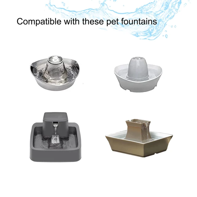 Alt view image 3 of 5 - 16 Pack Pet Fountain Replacement Filters, 8 Carbon and 8 Foam Pre-Filters For Select Ceramic and Stainless Pet Fountains; Carbon Reduces Odors, Foam Catches Hair and Debris to Support Pump Care