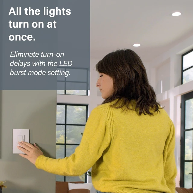 Alt view image 3 of 6 - Radiant 150W LED Dimmer Light Switch 3-Way Rocker Graphite 1 Pack Pass & Seymour LED Optimized, Decorator Rocker Dimmer Switch, for Dimmable LED Bulbs, Flicker-Free